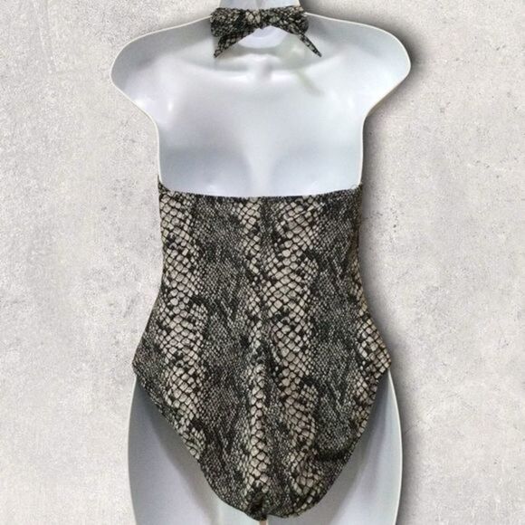 Catalina Snakeskin Halter One‎ Piece Swimsuit S - Picture 4 of 10